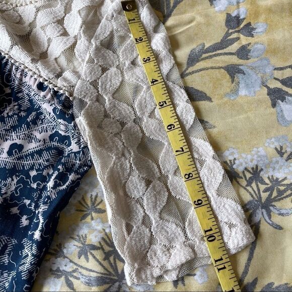 Akemi + Kin Lace Top and Blue Print Blouse - Small - Picture 7 of 8